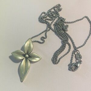 Vintage James Avery Sterling Silver Blossom Cross Necklace